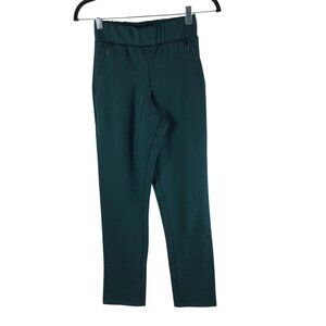 Universal Standard Womens Ponte Pants Pull On Zip Pockets Green 4XS US 00-0
